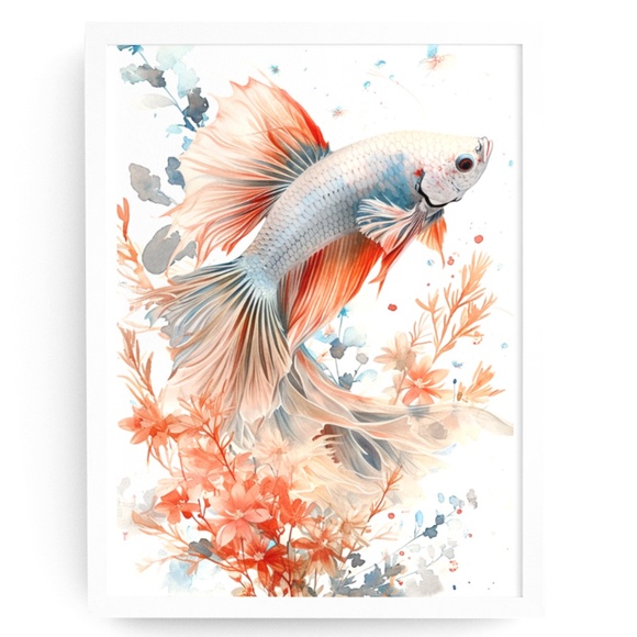 Creative Path Studios Other - Watercolor Betta Fish Wall Art Illustration Print Poster Unframed